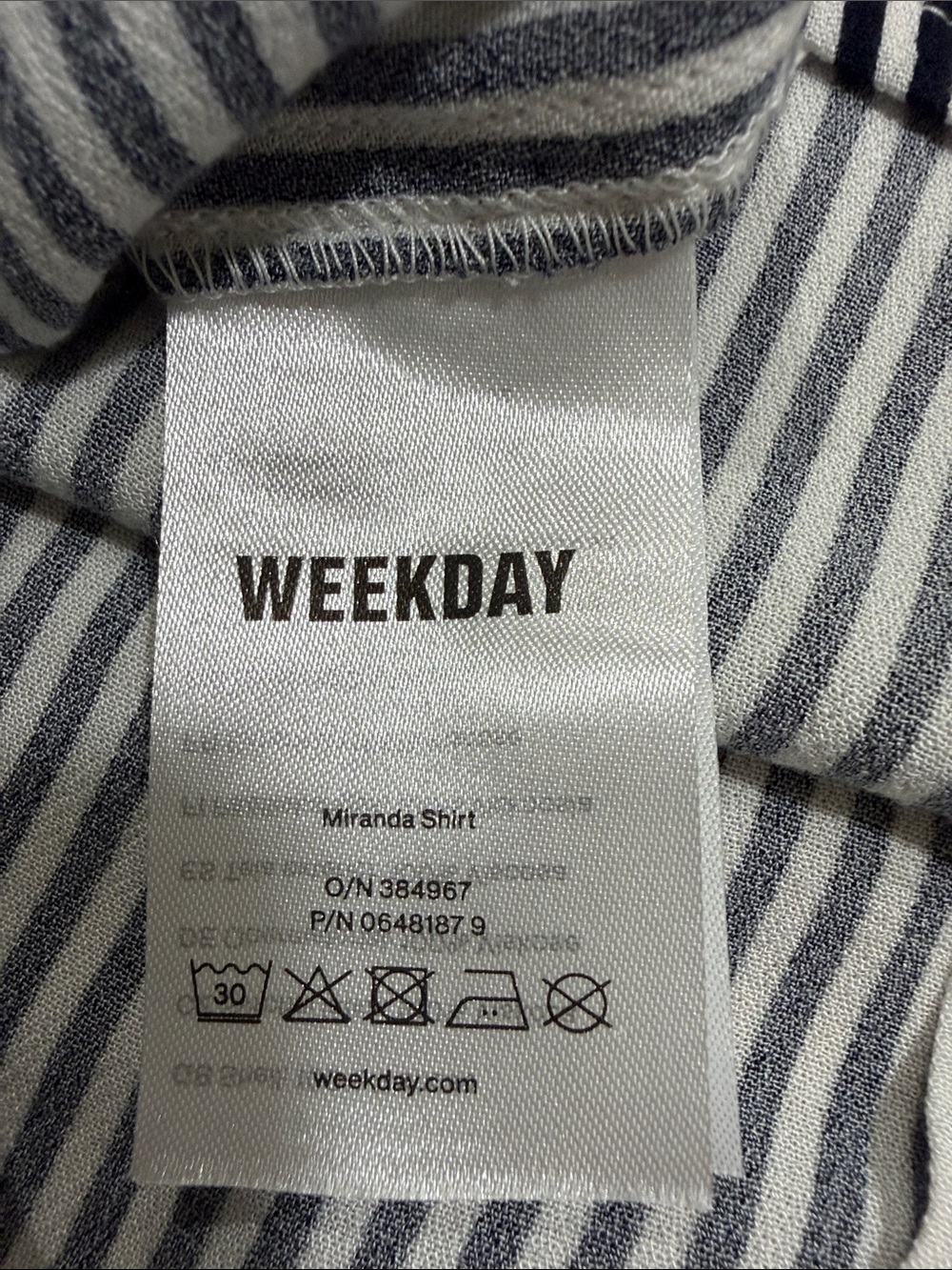 Weekday Black & White Vertical Stripe Button-Down Shirt - Picture 5 of 6